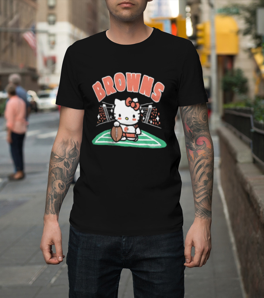 Hello Kitty Football Collaboration With Cleveland Browns T-Shirt