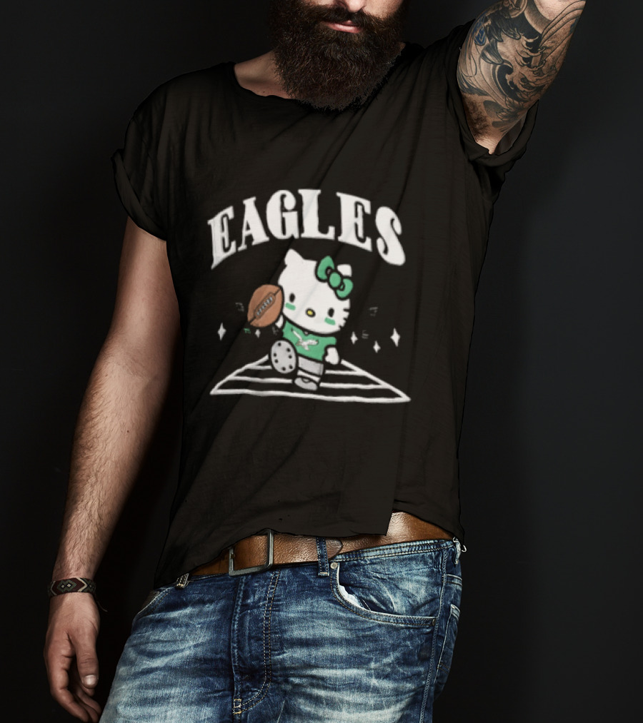 Hello Kitty Philadelphia Eagles Football Collaboration T-Shirt