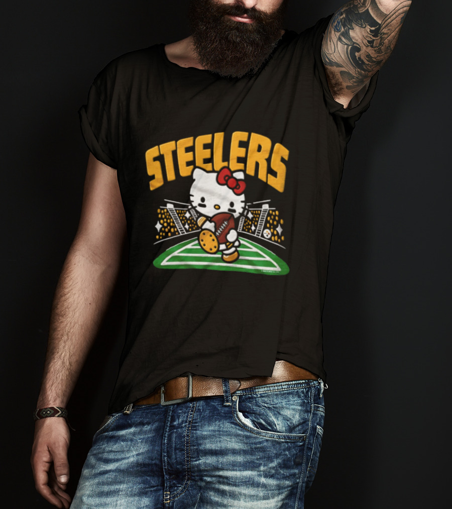 Hello Kitty Pittsburgh Steelers Football Collaboration T-Shirt