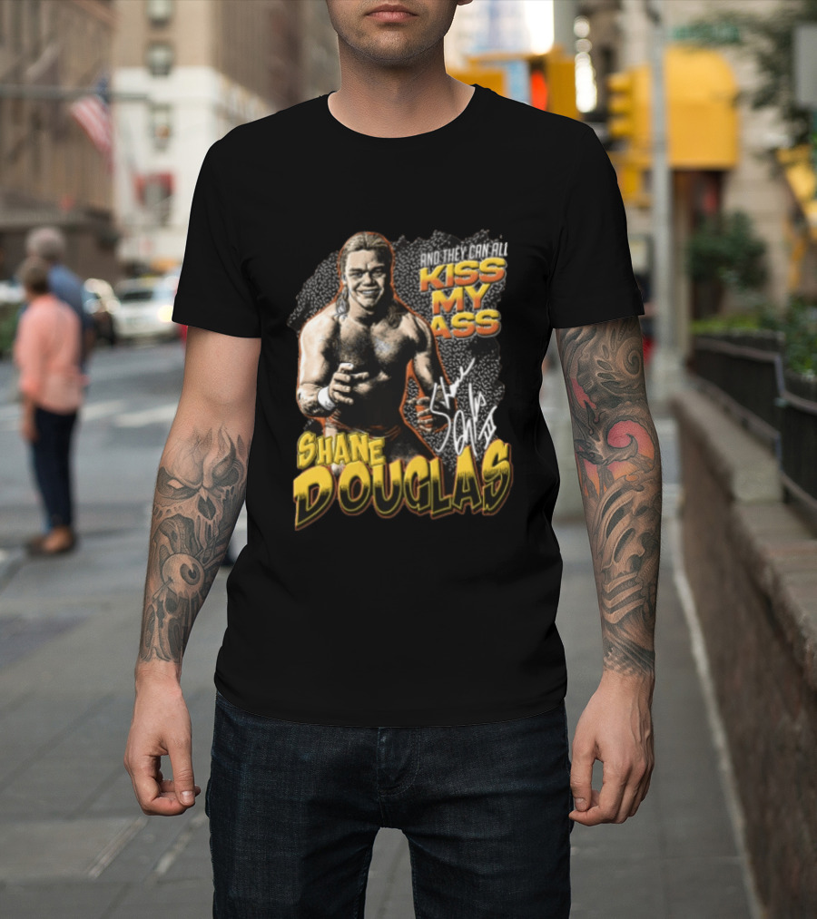 Shane Douglas Kiss My Ass Signature Iconic Franchise Wrestling T-Shirt