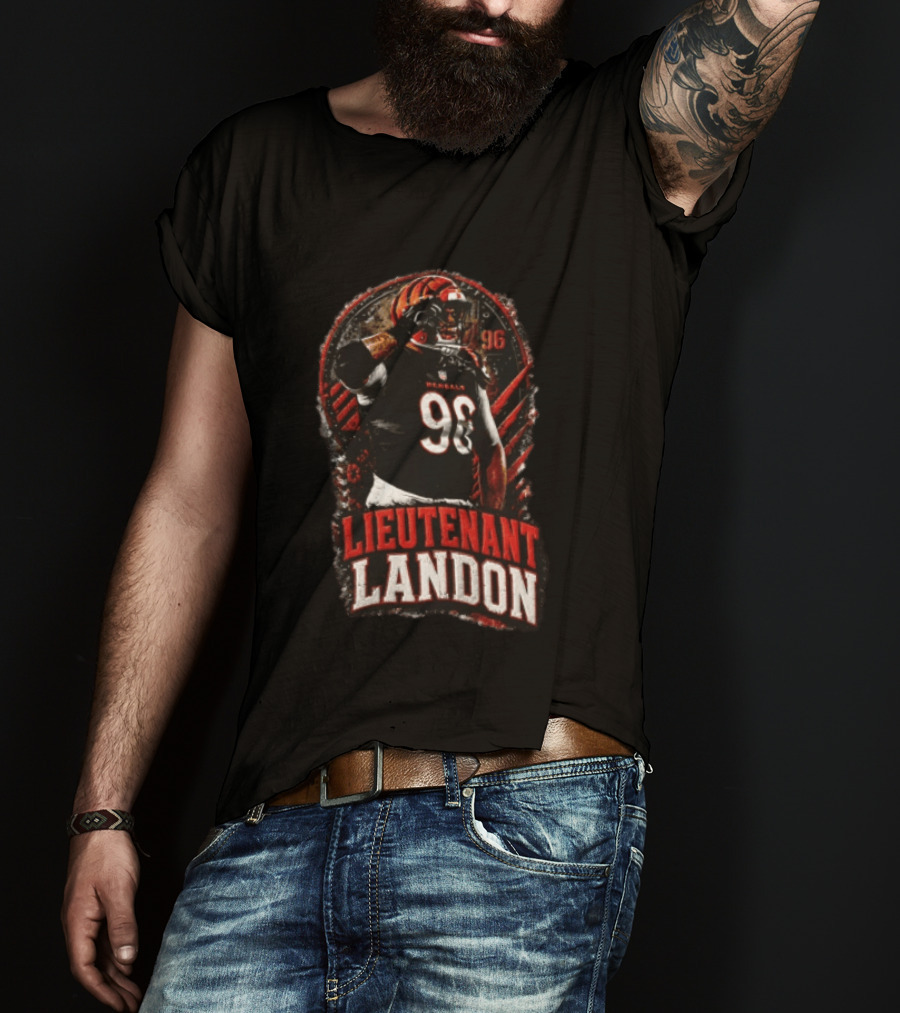 Lieutenant Landon 96 Cincinnati Bengals Football Salute T-Shirt