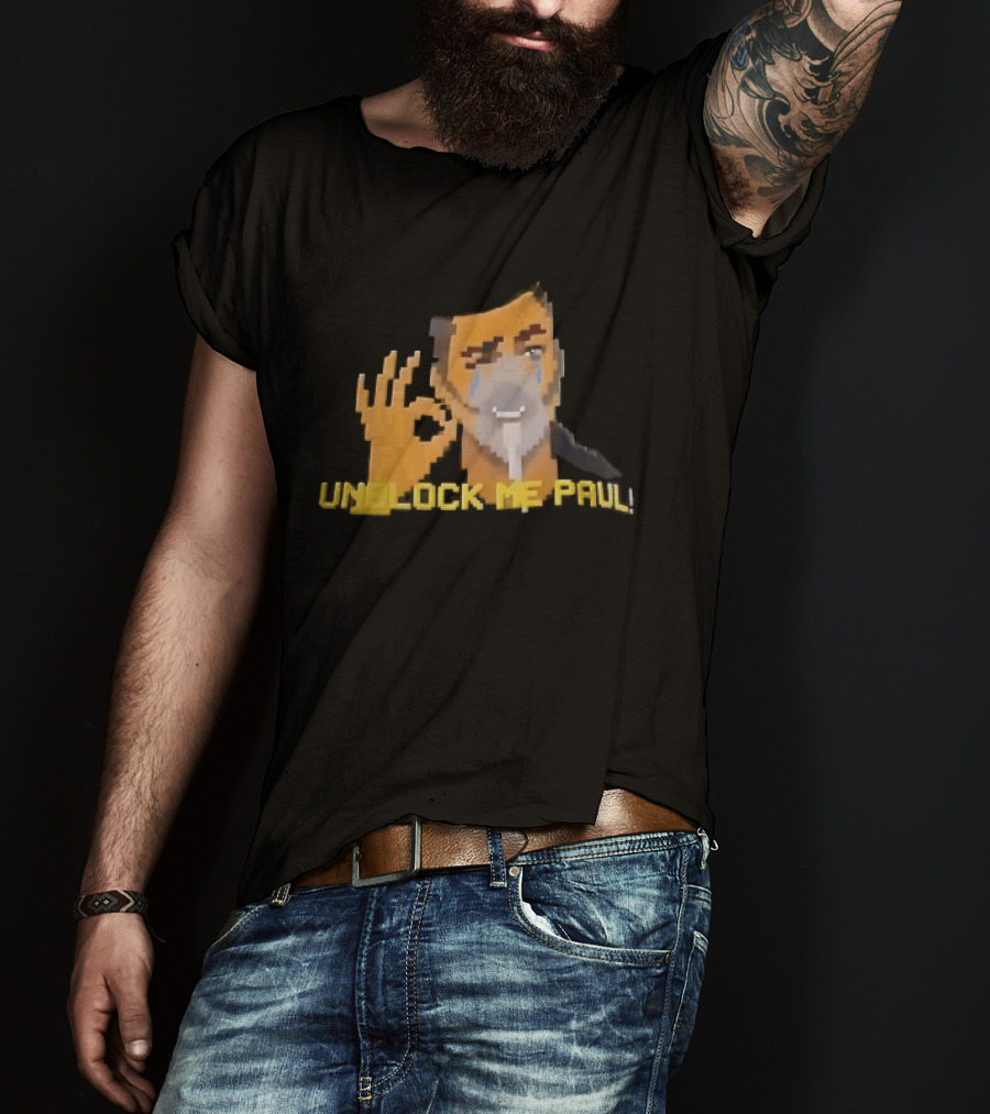 Unblock Me Paul Pixel Art Crying Man OK Hand Gesture T-Shirt