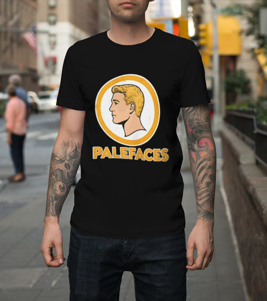 Palefaces Distressed Blonde Male Profile Circular T-Shirt