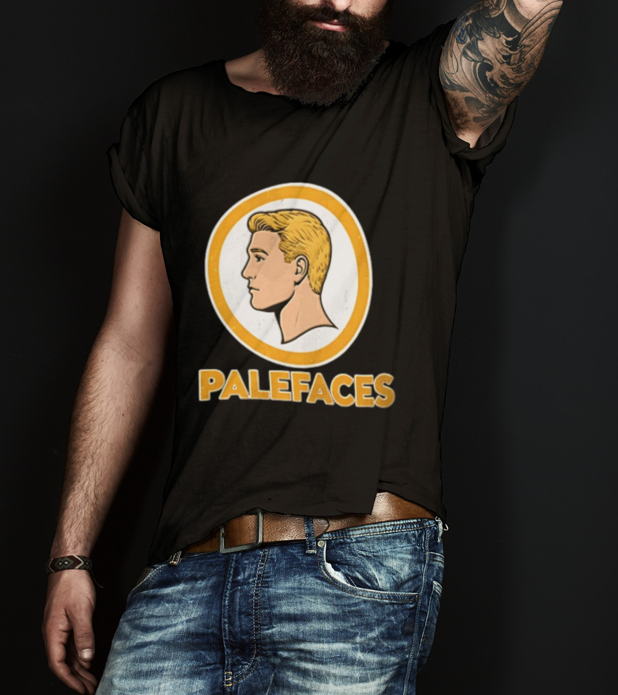 Palefaces Distressed Blonde Male Profile Circular T-Shirt
