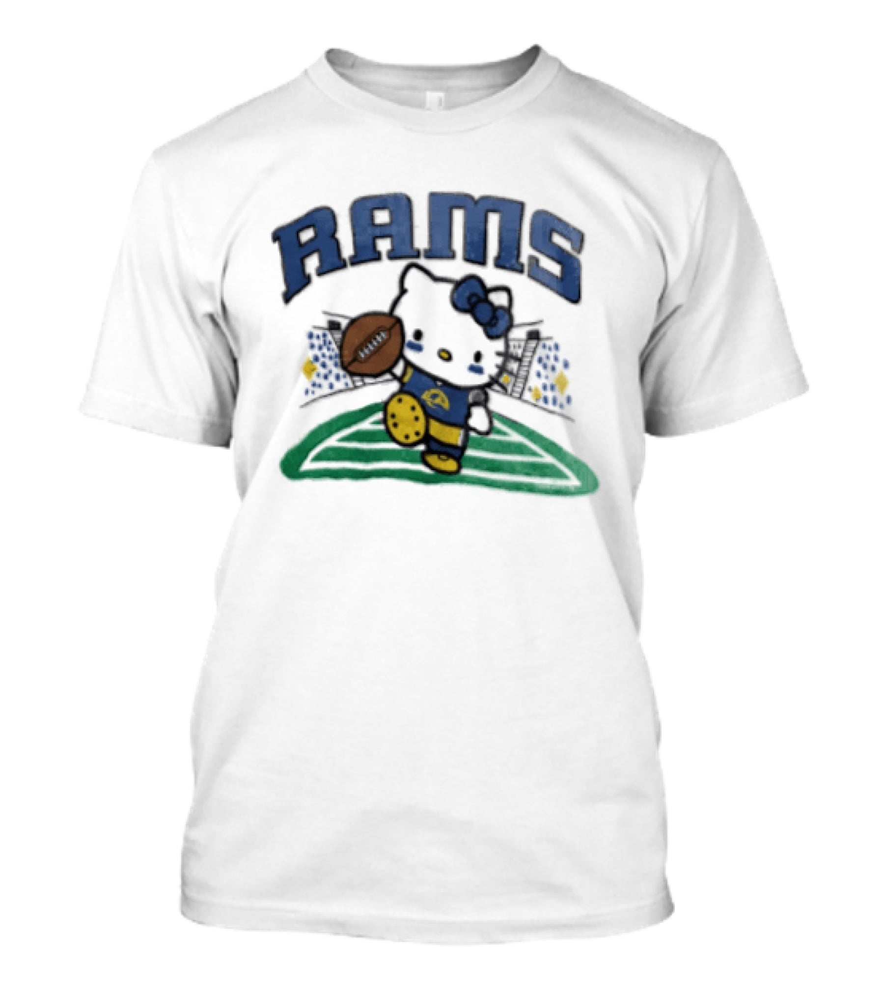 Hello Kitty Los Angeles Rams Football Collaboration Touchdown T-Shirt