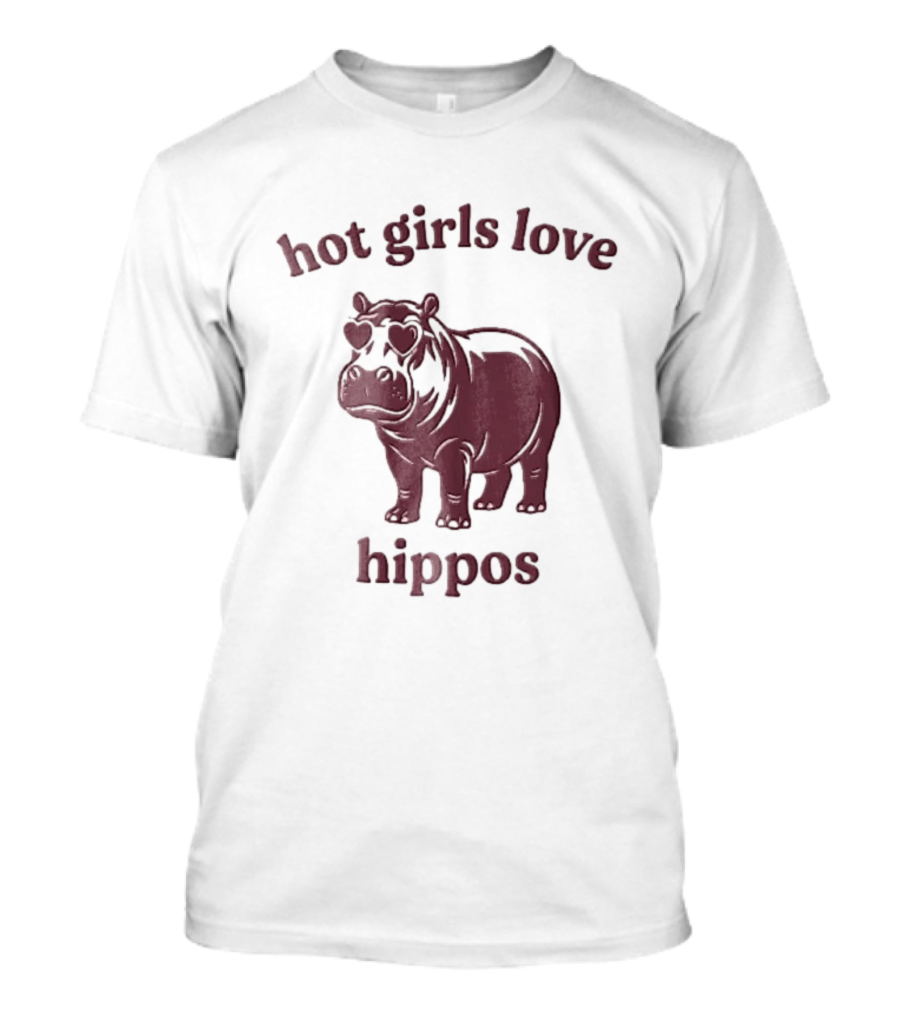 Hot Girls Love Hippos With Heart Glasses T-Shirt