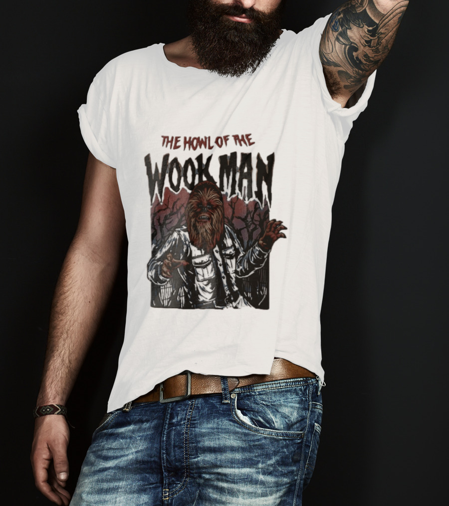 The Howl Of The Wook Man Chewbacca Werewolf Spooky Forest Horror Flannel Jacket T-Shirt