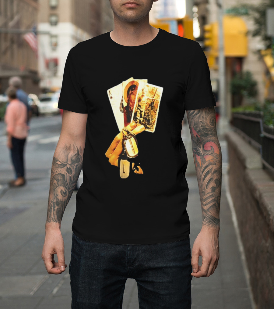 Ace Of Spades Virgin Mary Soldier Photograph Dog Tags T-Shirt