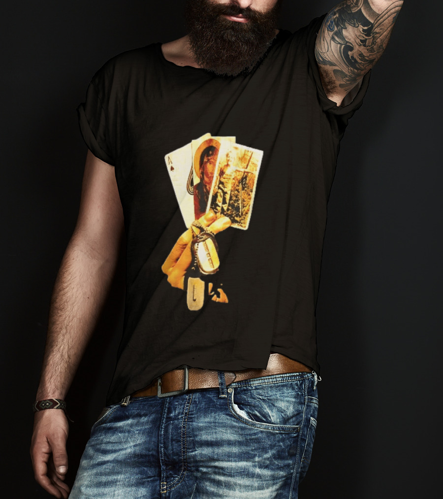 Ace Of Spades Virgin Mary Soldier Photograph Dog Tags T-Shirt