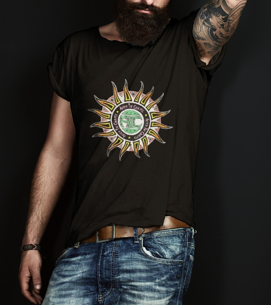 Alice In Chains Sun Icon With Band Name T-Shirt