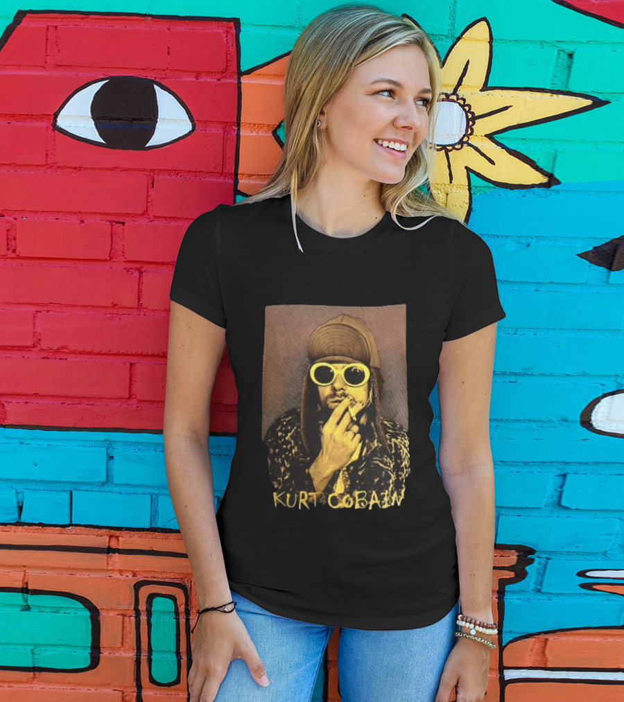 Kurt Cobain Sunglasses Cigarette T-Shirt