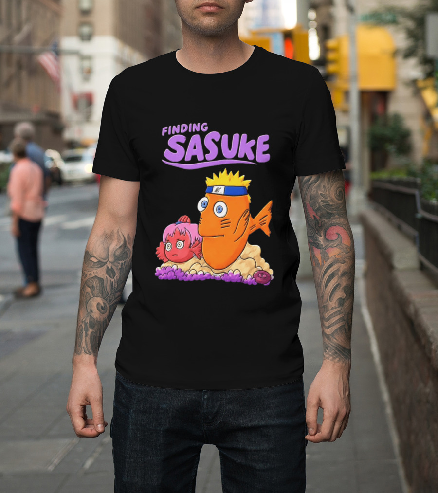 Finding Sasuke With Naruto And Nemo Crossover Adventure T-Shirt