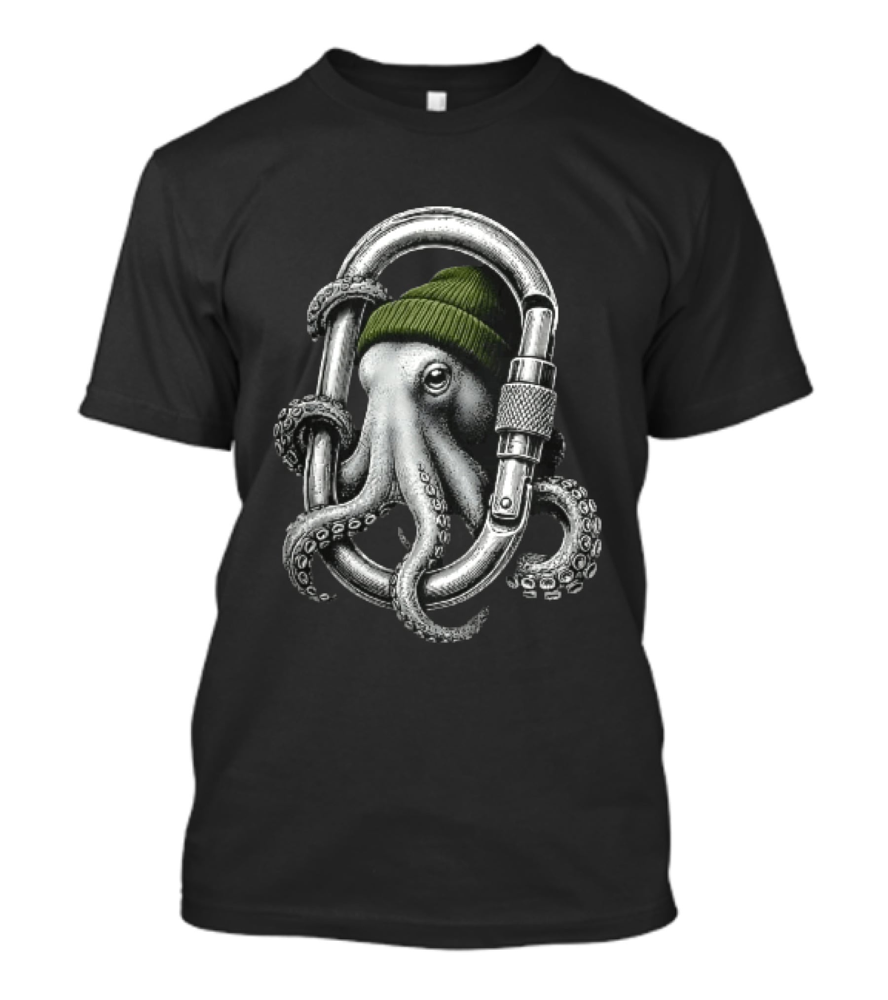 Octopus With Beanie Inside Carabiner T-Shirt