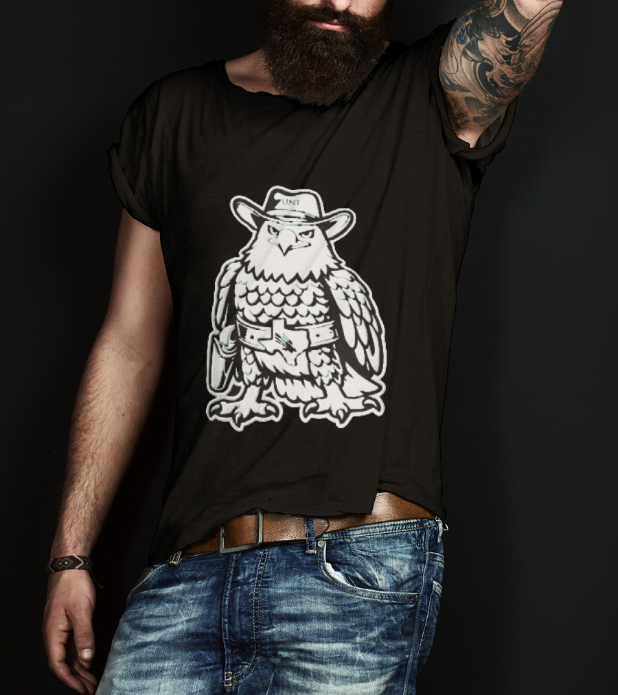 UNT Cowboy Hat Eagle Texas Belt Buckle Sheriff T-Shirt