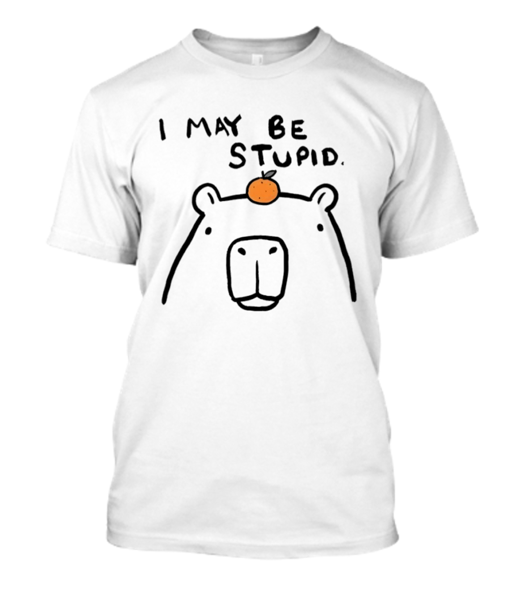 Capybara Orange I May Be Stupid T-Shirt
