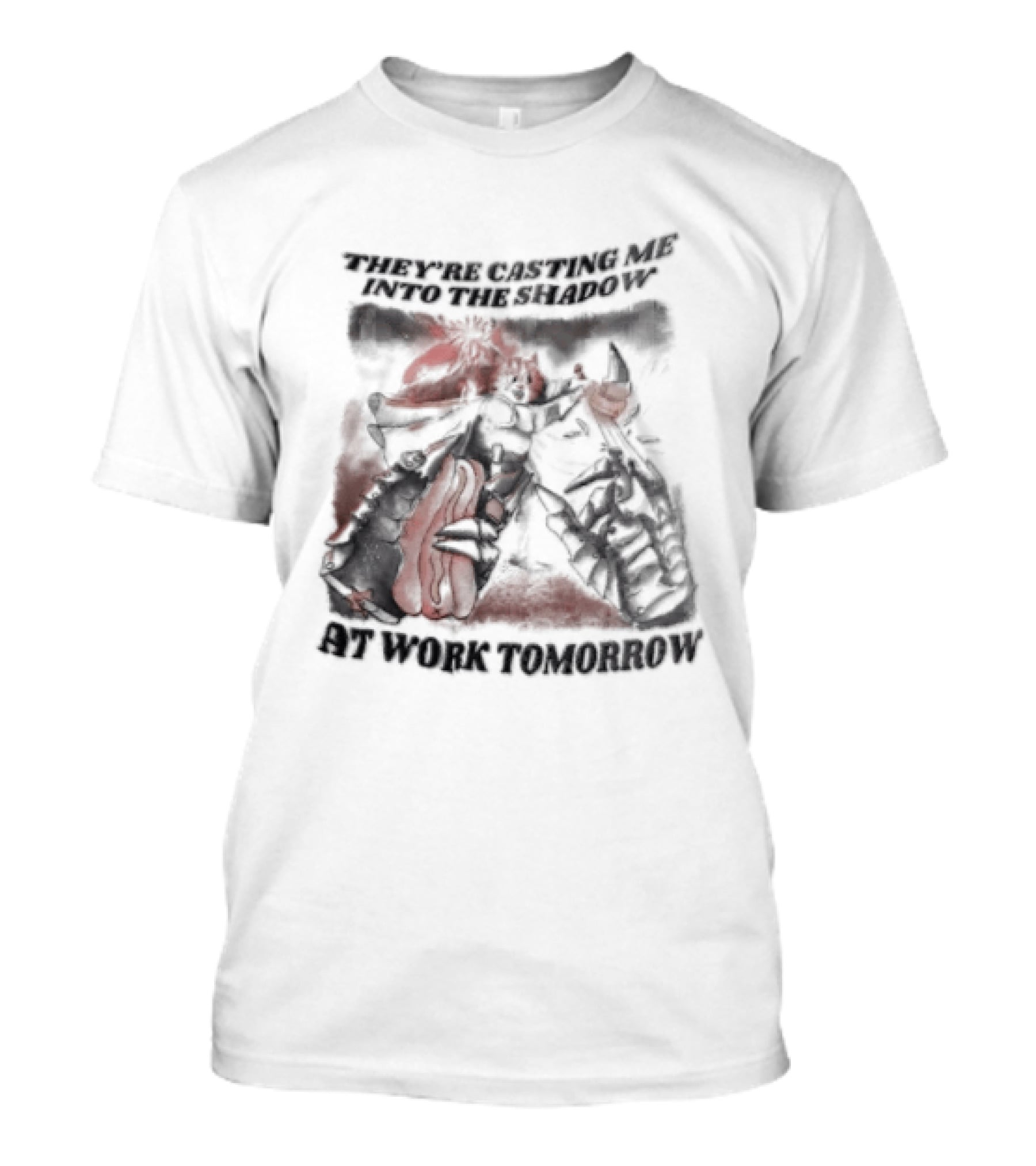 Cat They're Casting Me Into The Shadow At Work Tomorrow Cute Whimsical Feline T-Shirt