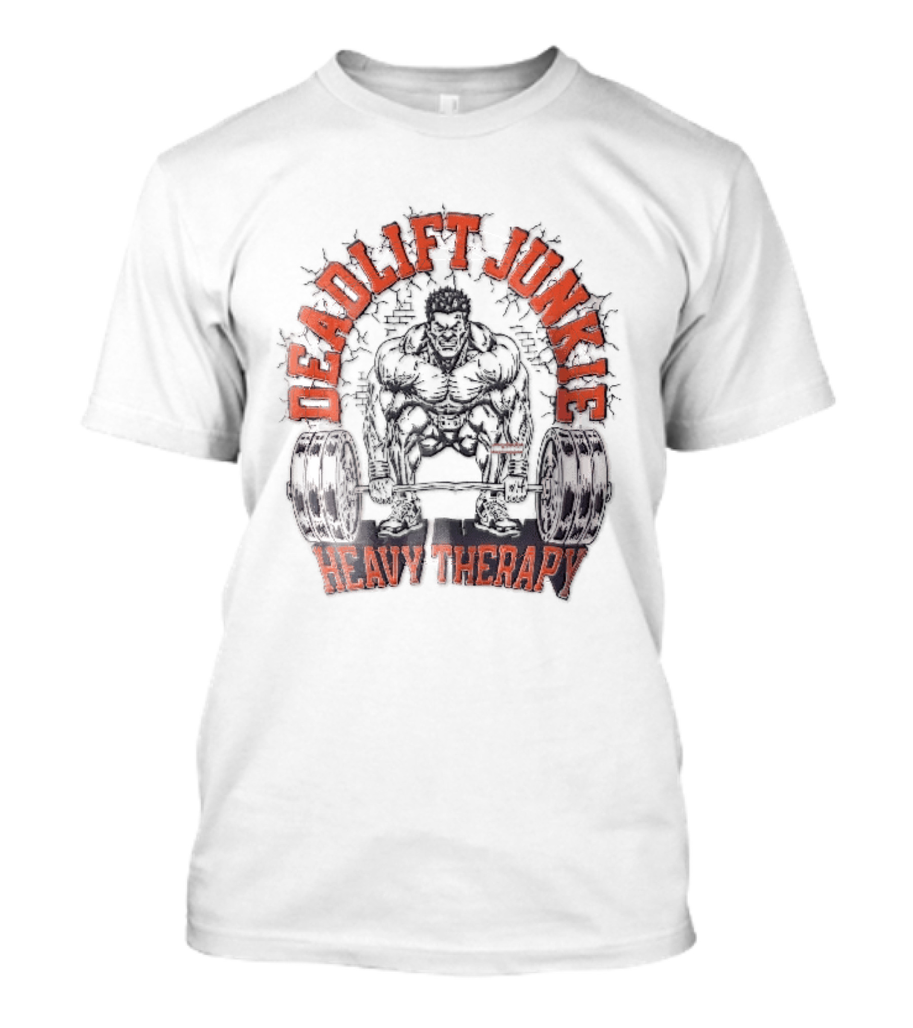 Deadlift Junkie Heavy Therapy Bodybuilding Workout Motivation T-Shirt