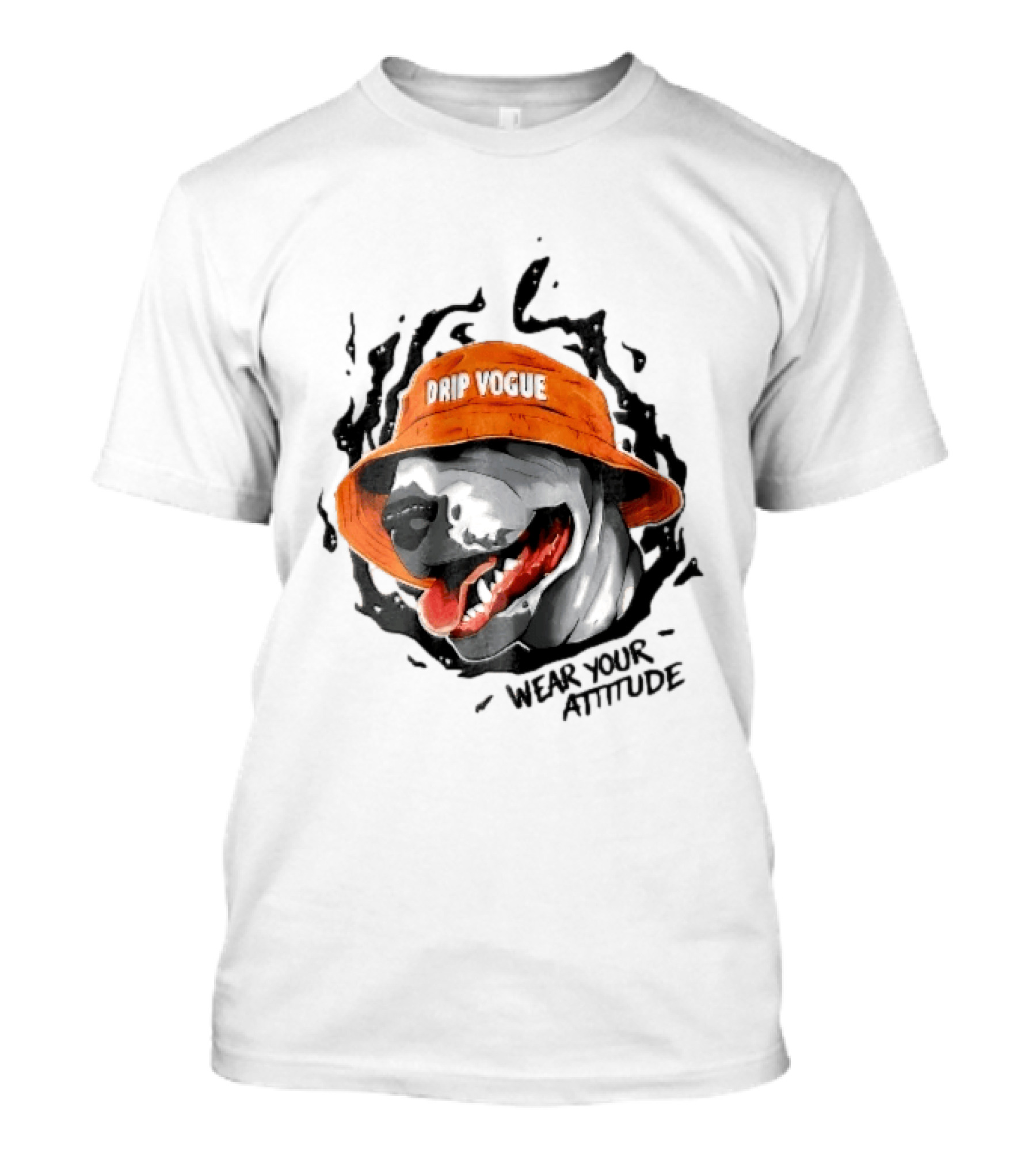 Drip Vogue Wear Your Attitude Dog Bucket Hat Trendy T-Shirt