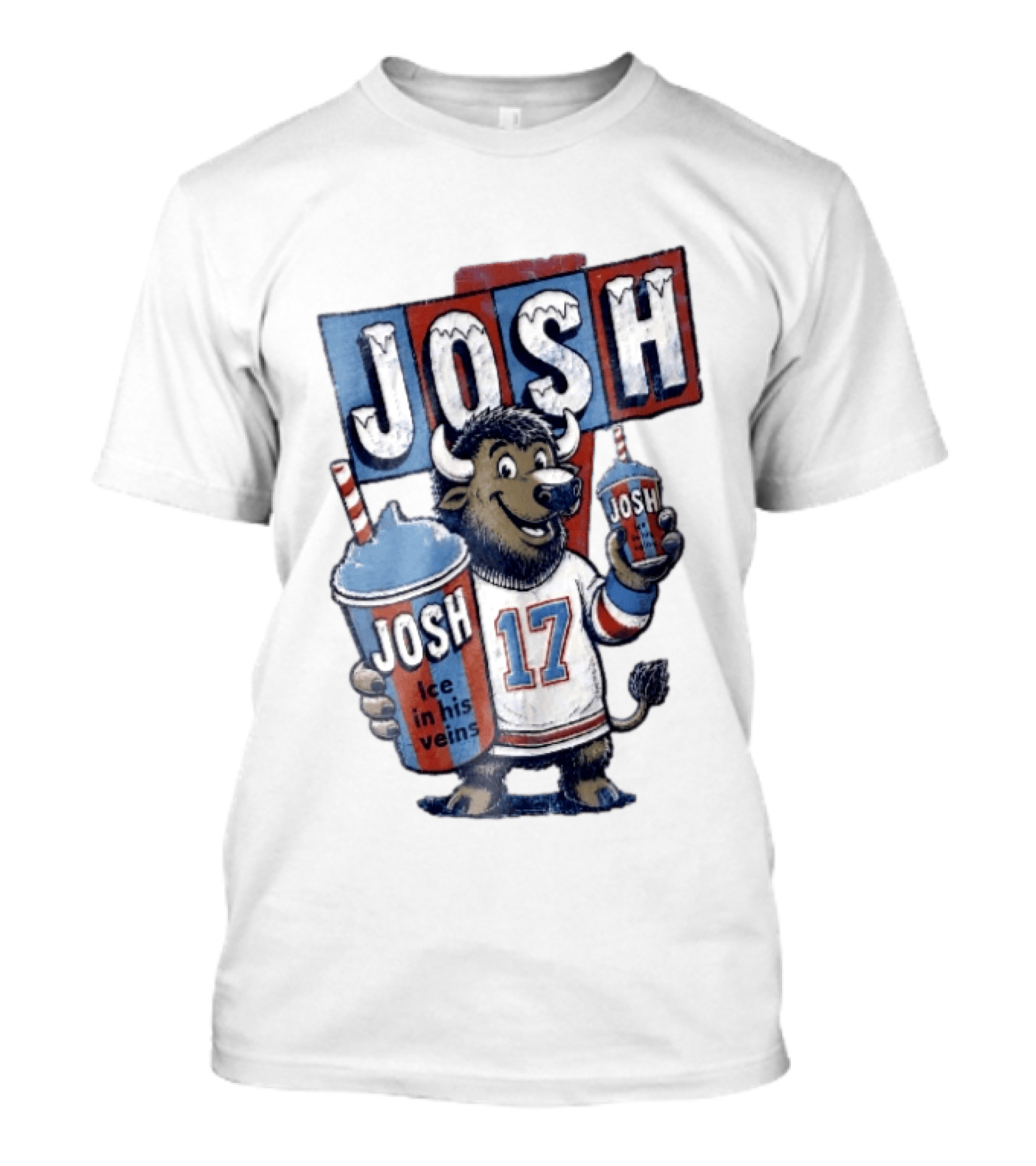 Josh 17 Ice In His Veins Buffalo Drinking Slushy T-Shirt