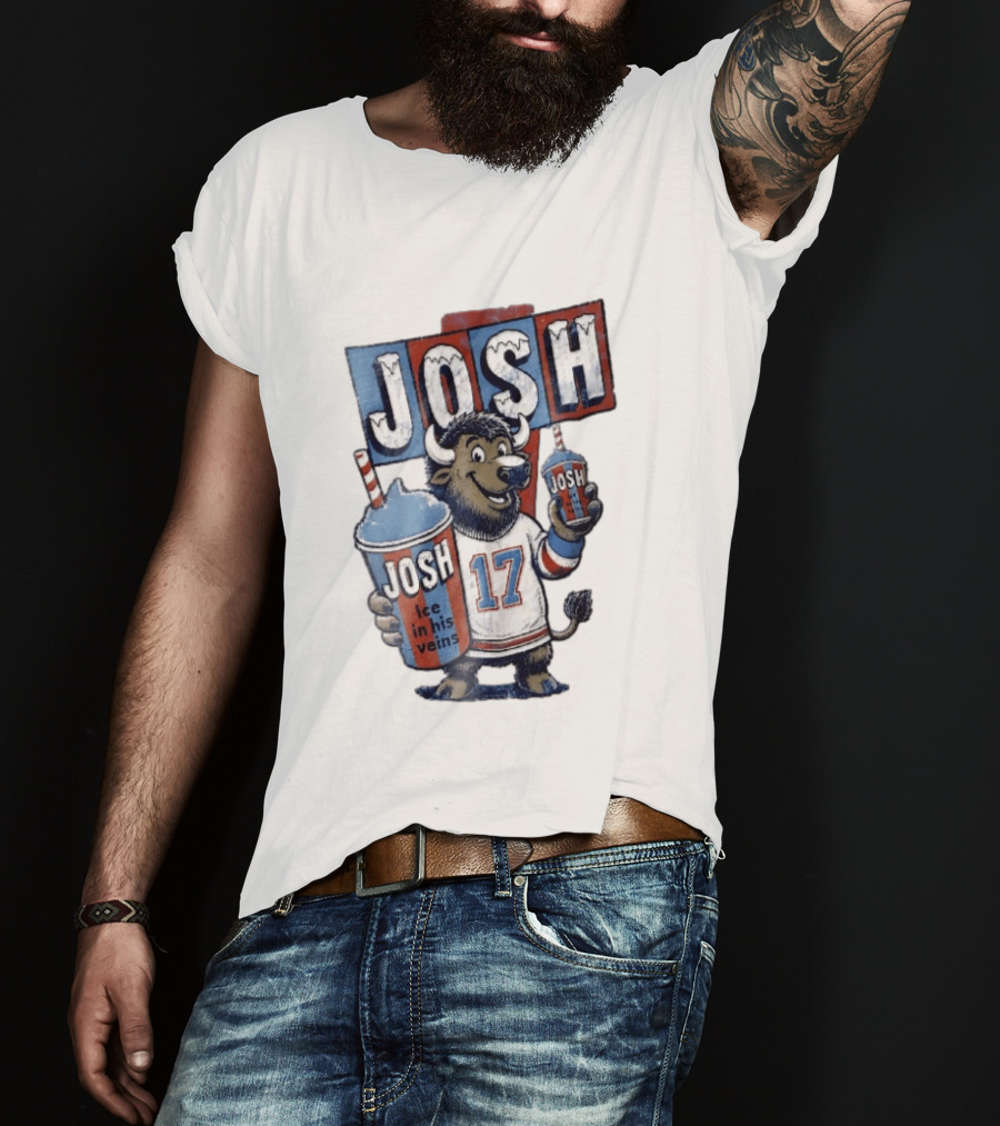 Josh 17 Ice In His Veins Buffalo Drinking Slushy T-Shirt