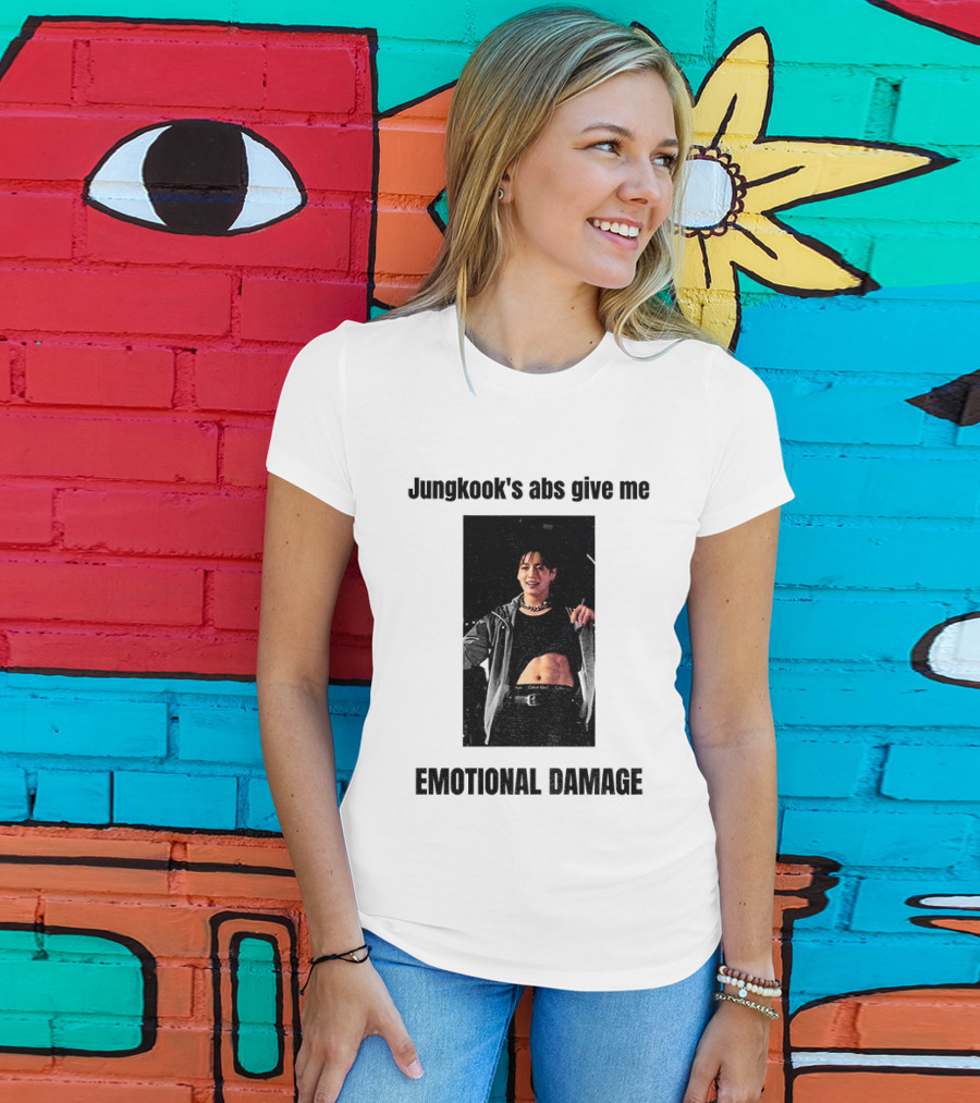 Jungkook's Abs Give Me Emotional Damage Fandom Trend T-Shirt