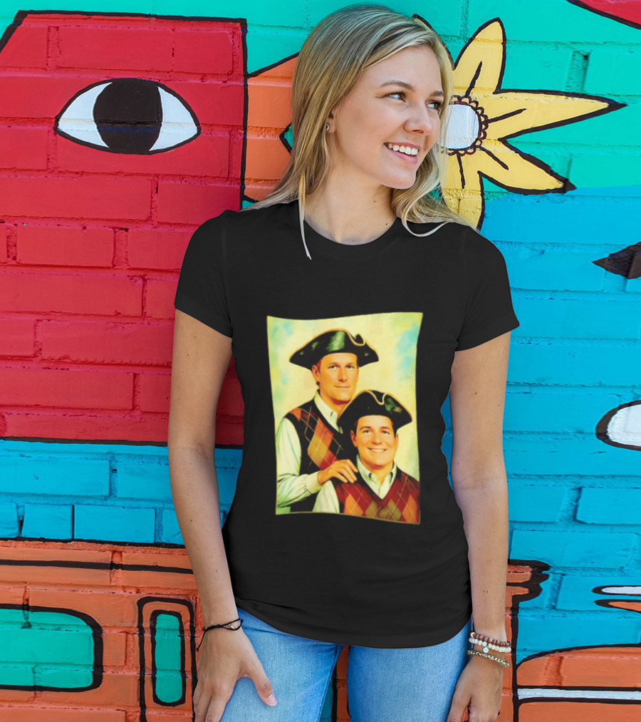 Bill Belichick Tom Brady New England Patriots Colonial Style Historical T-Shirt