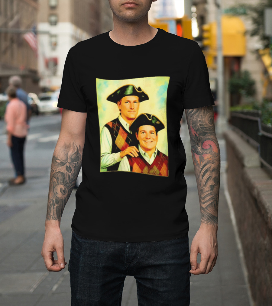 Bill Belichick Tom Brady New England Patriots Colonial Style Historical T-Shirt