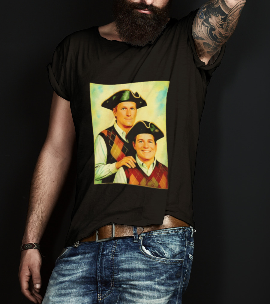 Bill Belichick Tom Brady New England Patriots Colonial Style Historical T-Shirt
