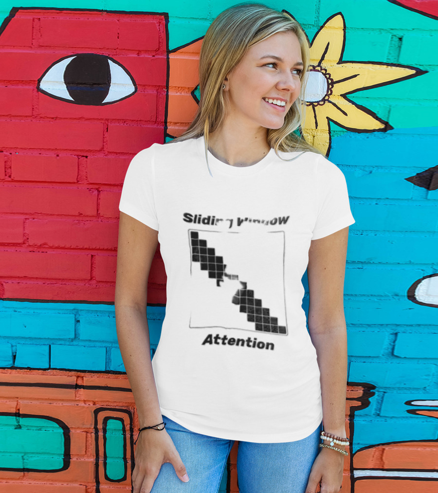 Sliding Window Attention Mechanism Diagram T-Shirt