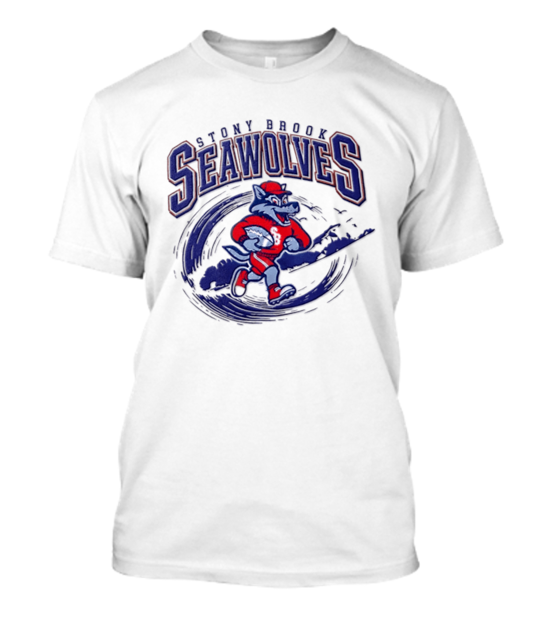 Stony Brook Seawolves Mascot Football Sportswear T-Shirt