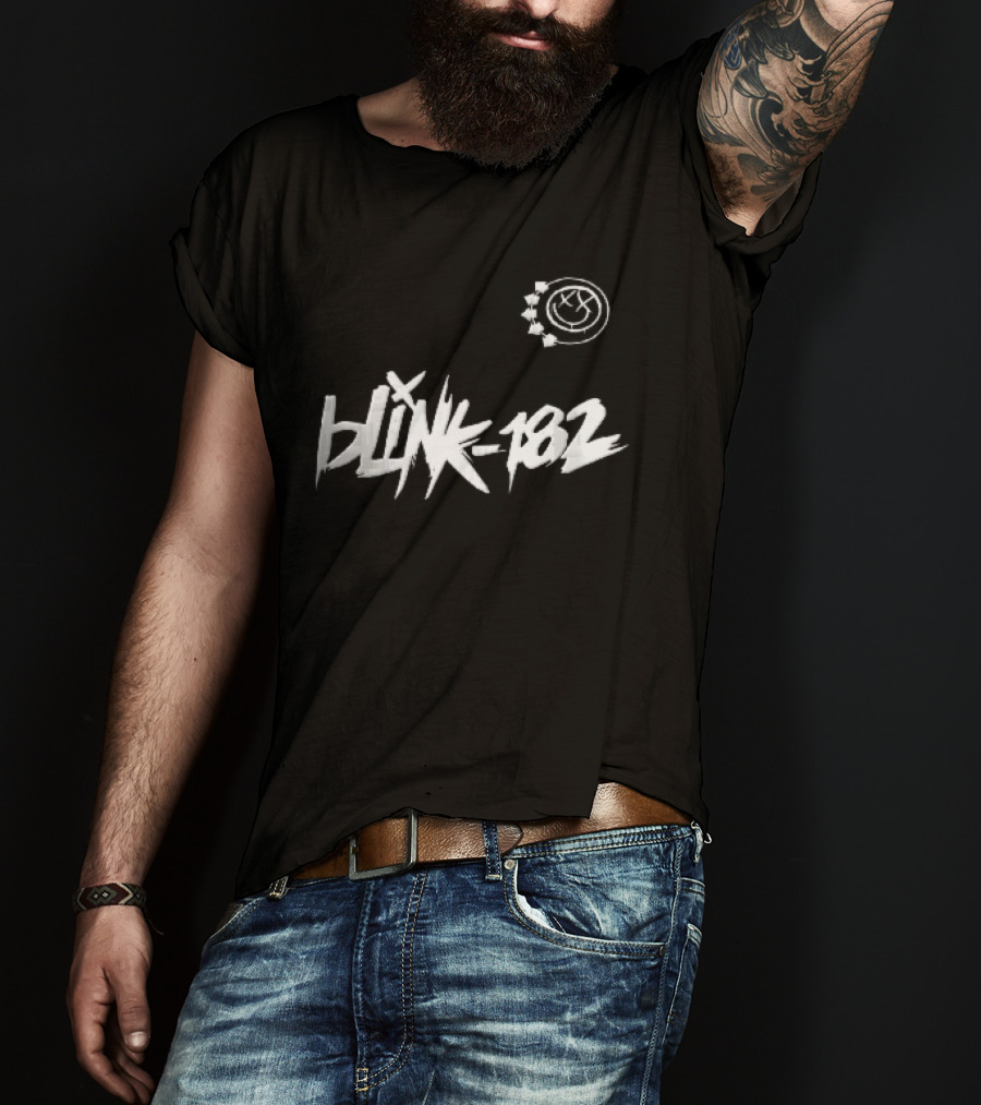 Blink 182 Graffiti Style Smiley Face T-Shirt