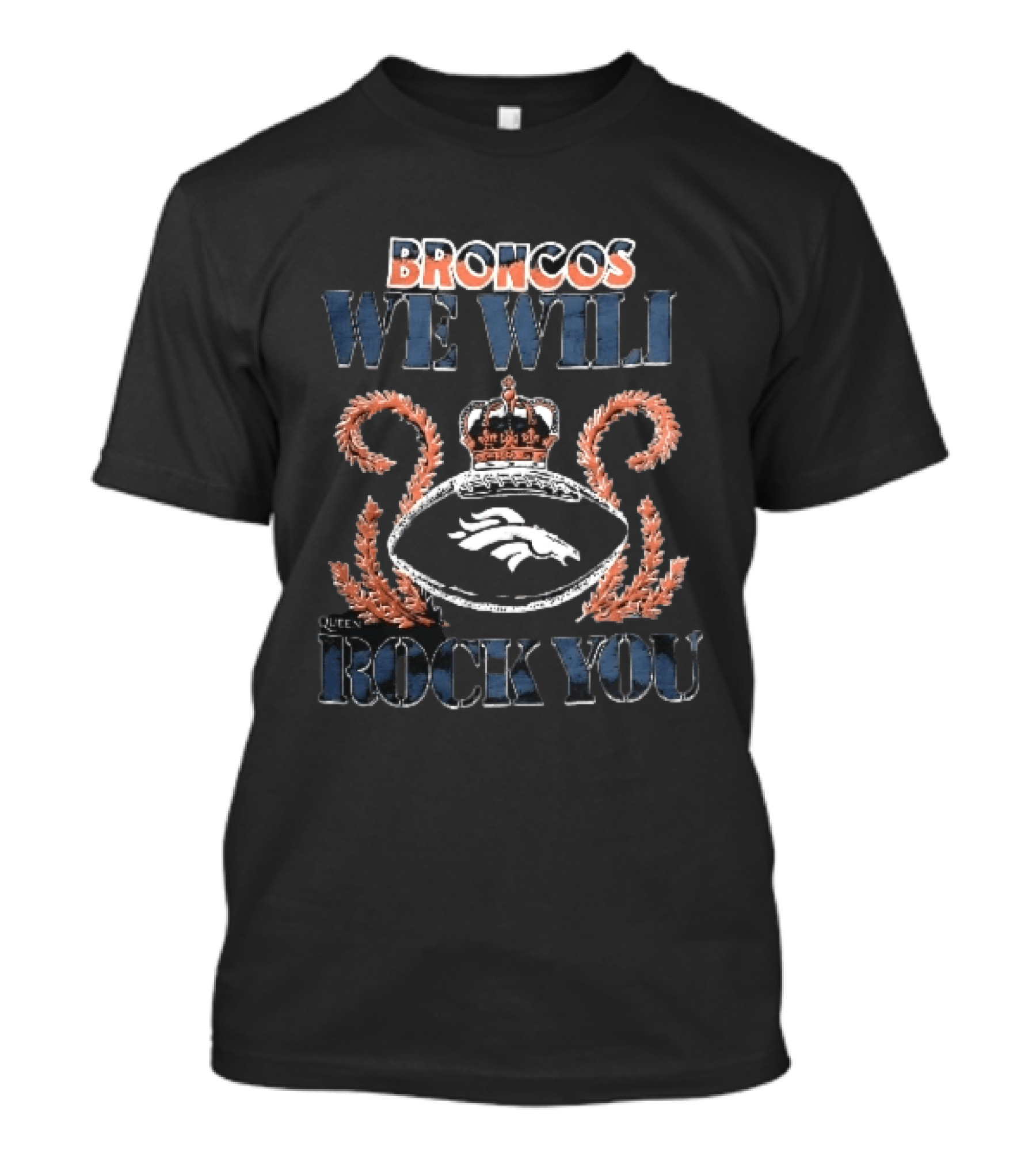 Broncos We Will Rock You Crown Football Queen T-Shirt