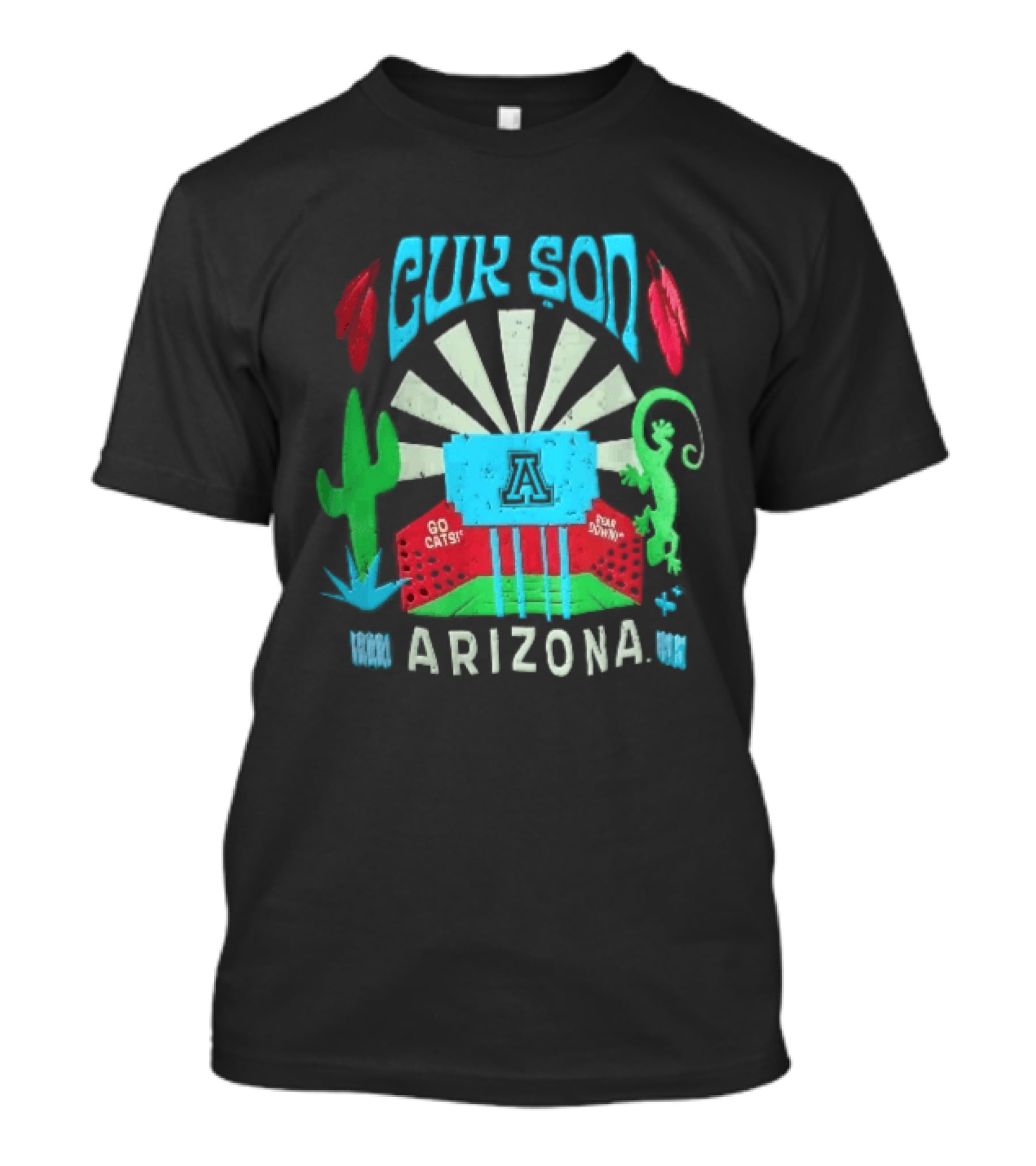 Arizona Go Cats Bear Down Cactus Lizard Desert T-Shirt