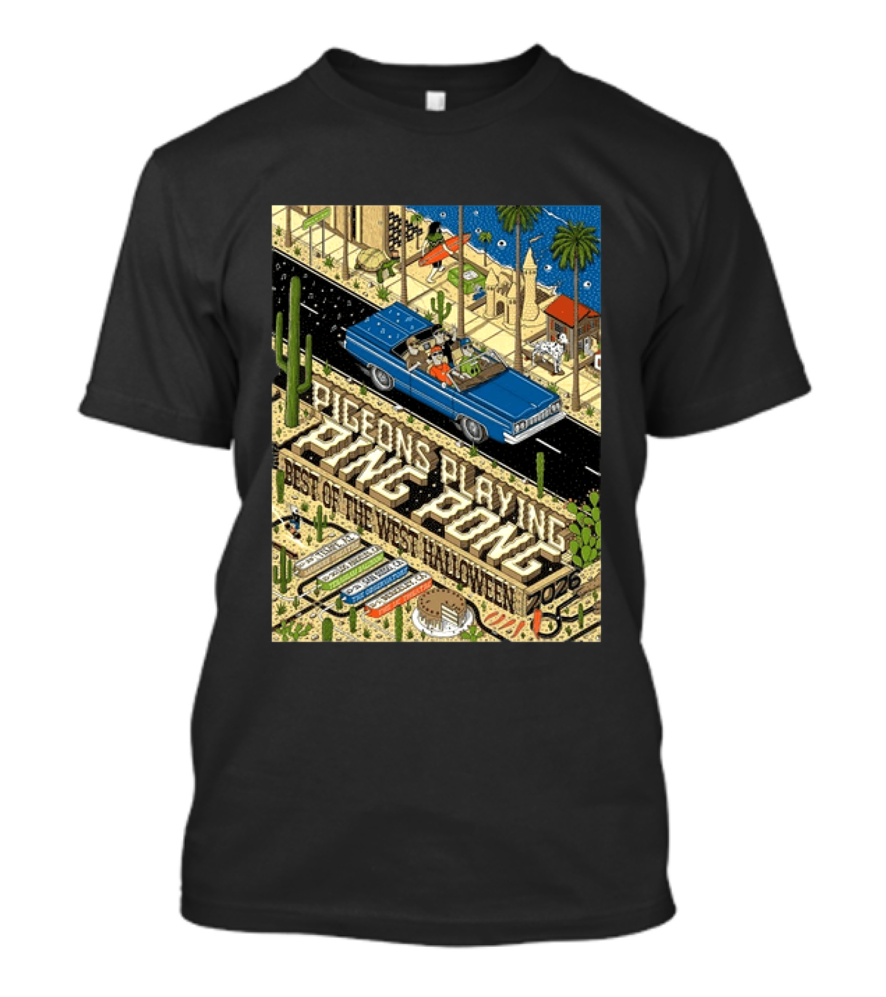 Pigeons Playing Ping Pong Best Of The West Halloween 2026 West Coast Run Arizona California October 29 November 1 T-Shirt