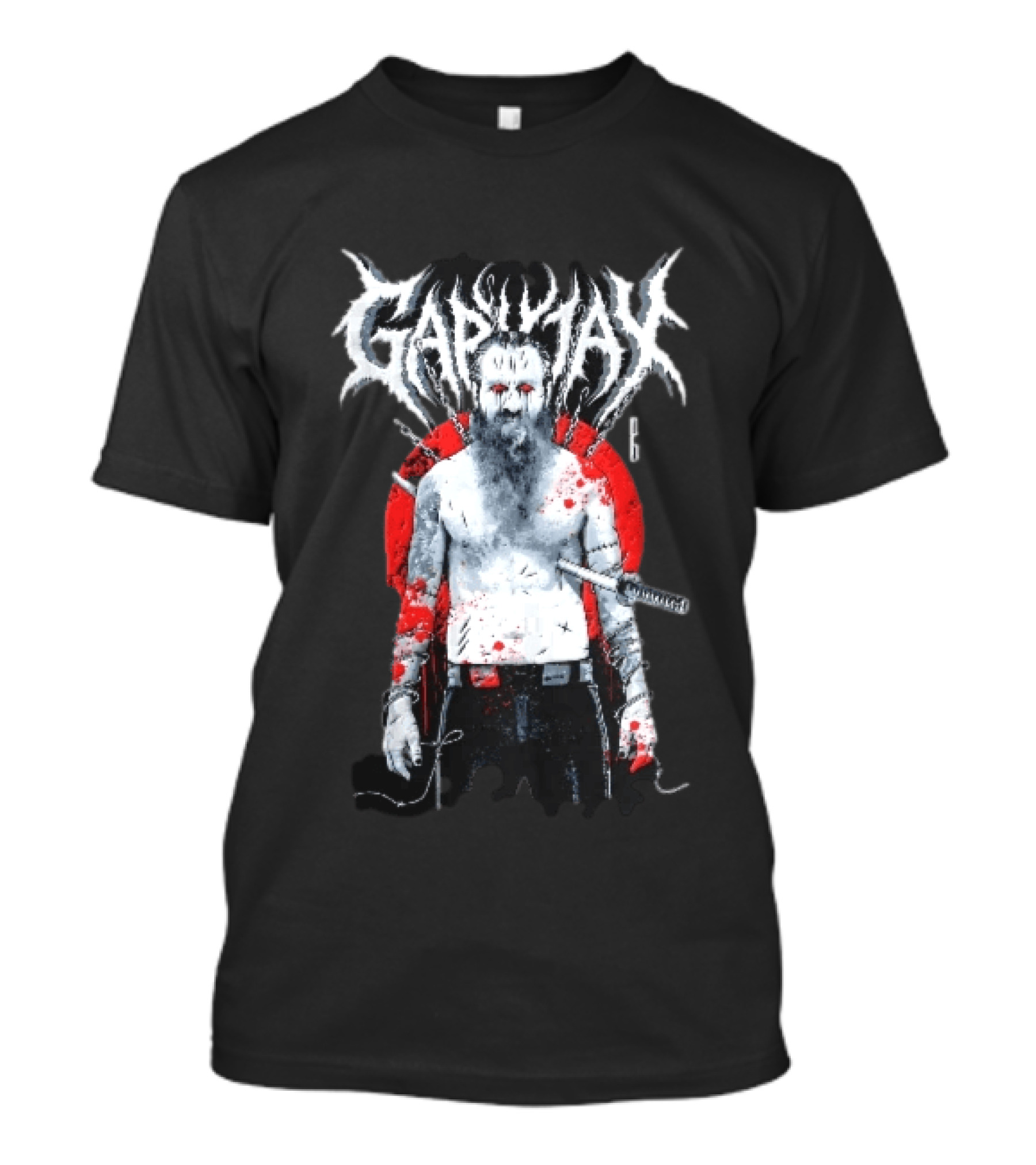 Gapjax Bloody Man Katana Sword Barbed Wire T-Shirt