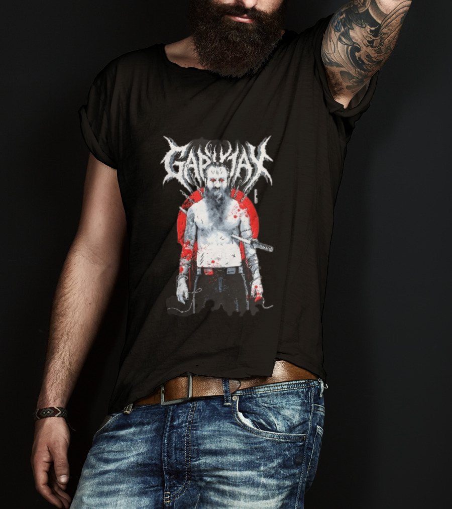 Gapjax Bloody Man Katana Sword Barbed Wire T-Shirt