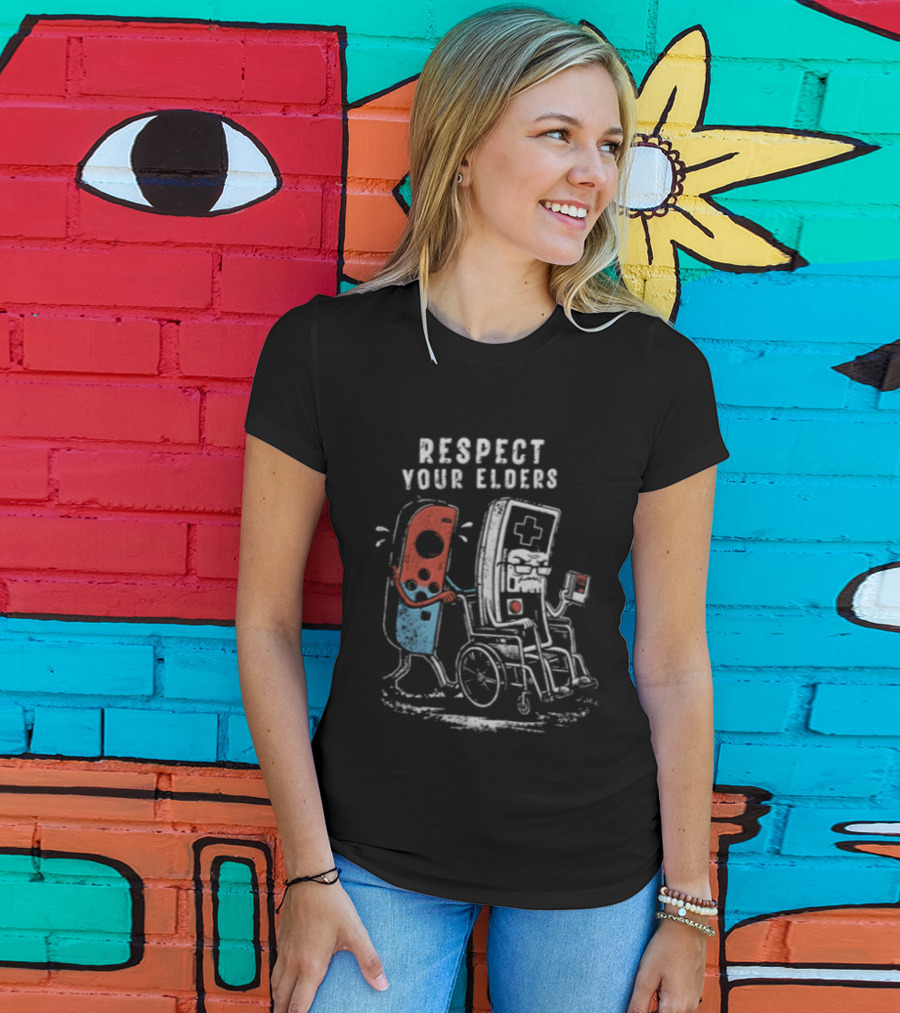 Respect Your Elders Retro Game Controllers T-Shirt
