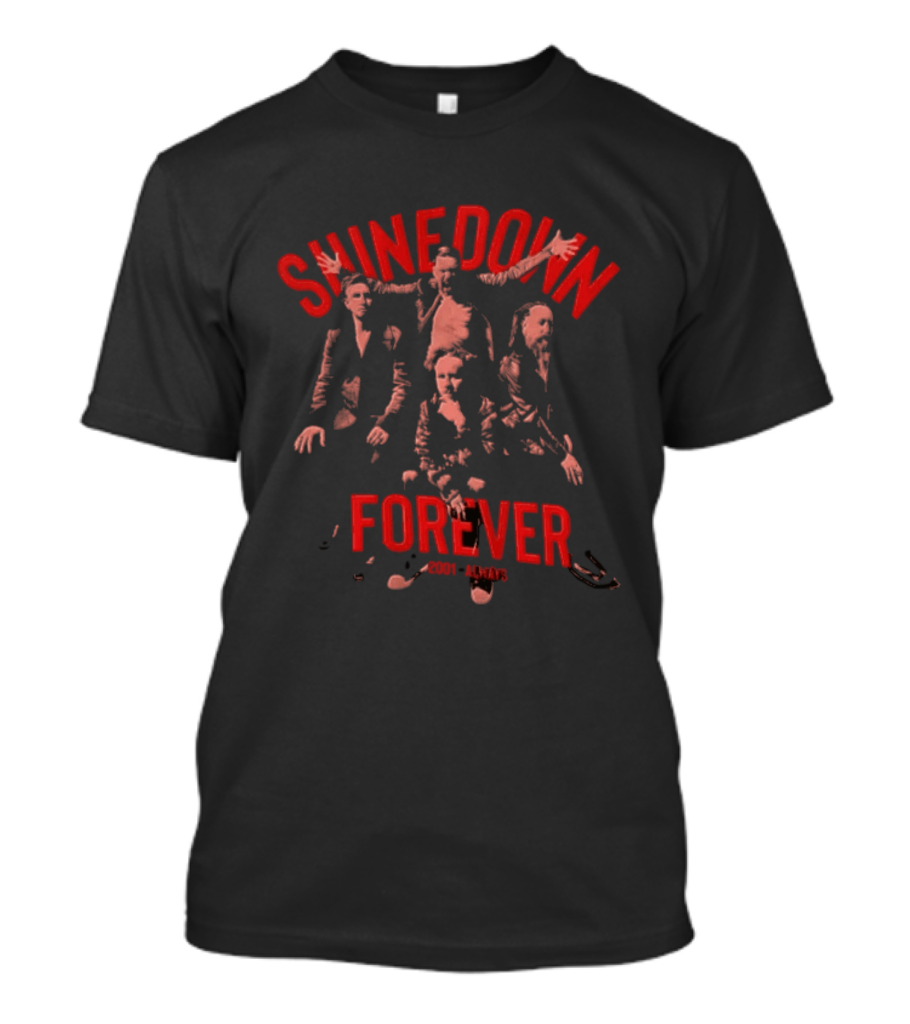SHINEDOWN Forever 2001 Always Band Members Red T-Shirt