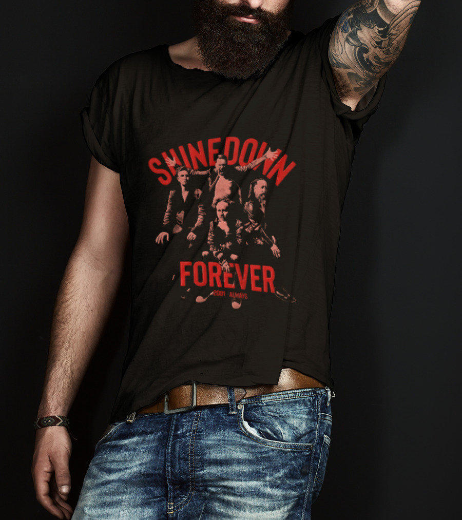 SHINEDOWN Forever 2001 Always Band Members Red T-Shirt
