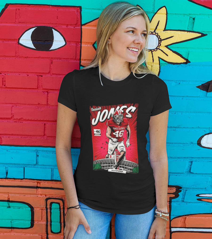 Indiana Hoosiers #46 Isaiah Jones Comic Stadium Edition T-Shirt