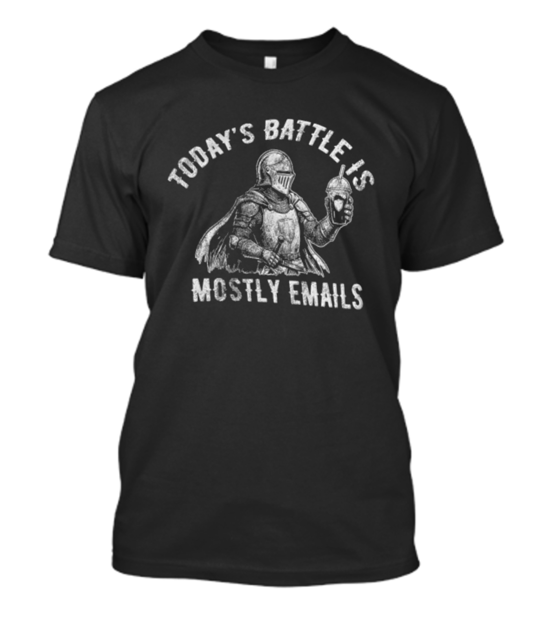 Today's Battle Is Mostly Emails Knight Holding Coffee Cup T-Shirt