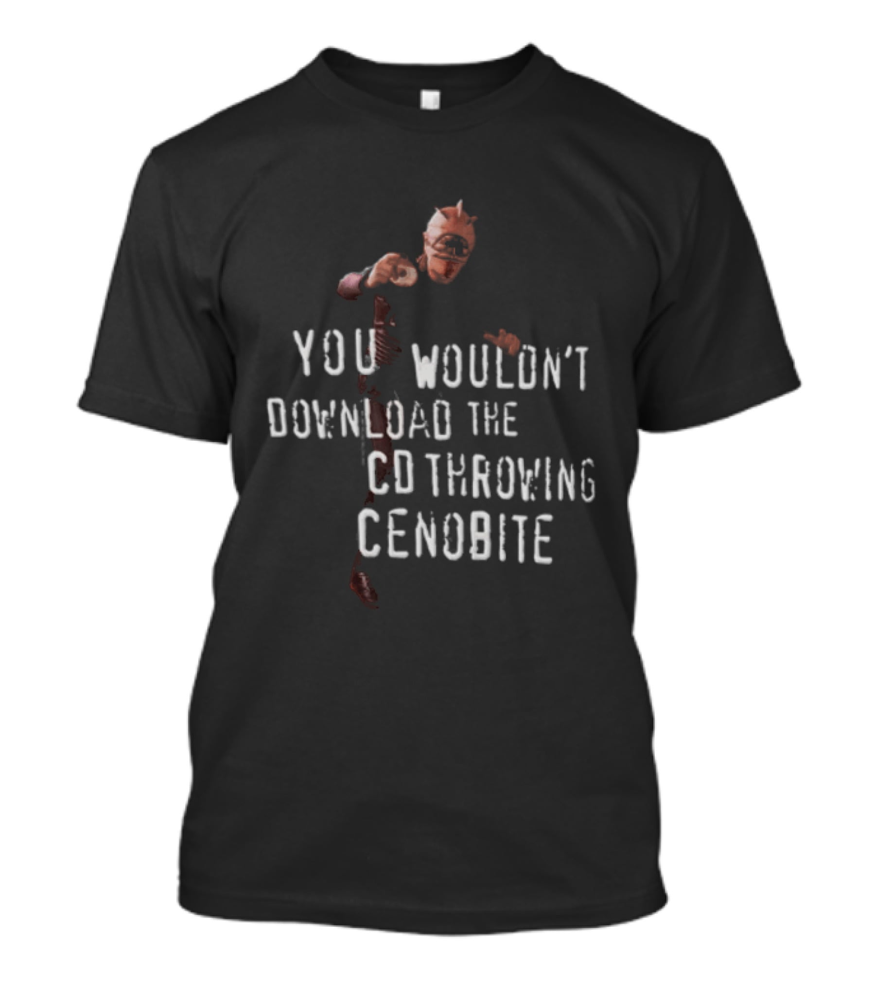 You Wouldn't Download The CD Throwing Cenobite Vintage Horror Meme T-Shirt
