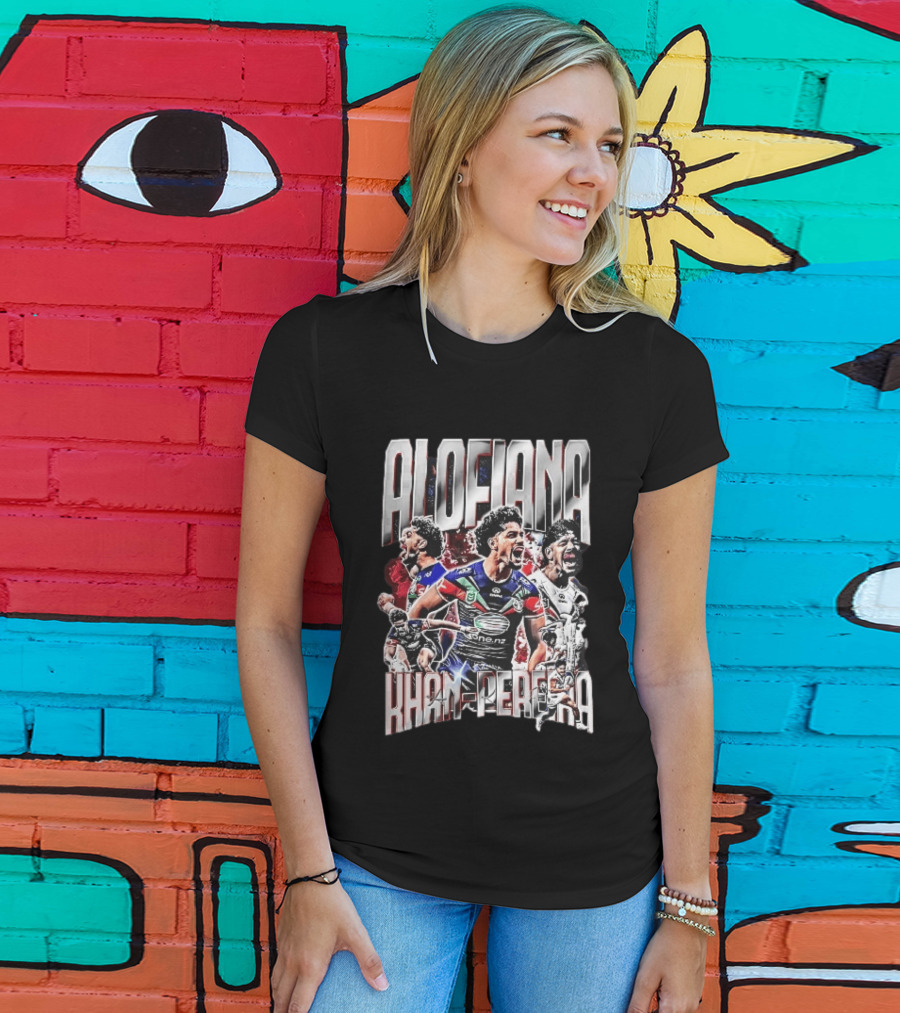 Alofiana Khan Pereira Rugby Action Collage Bootleg One New Zealand Warriors T-Shirt