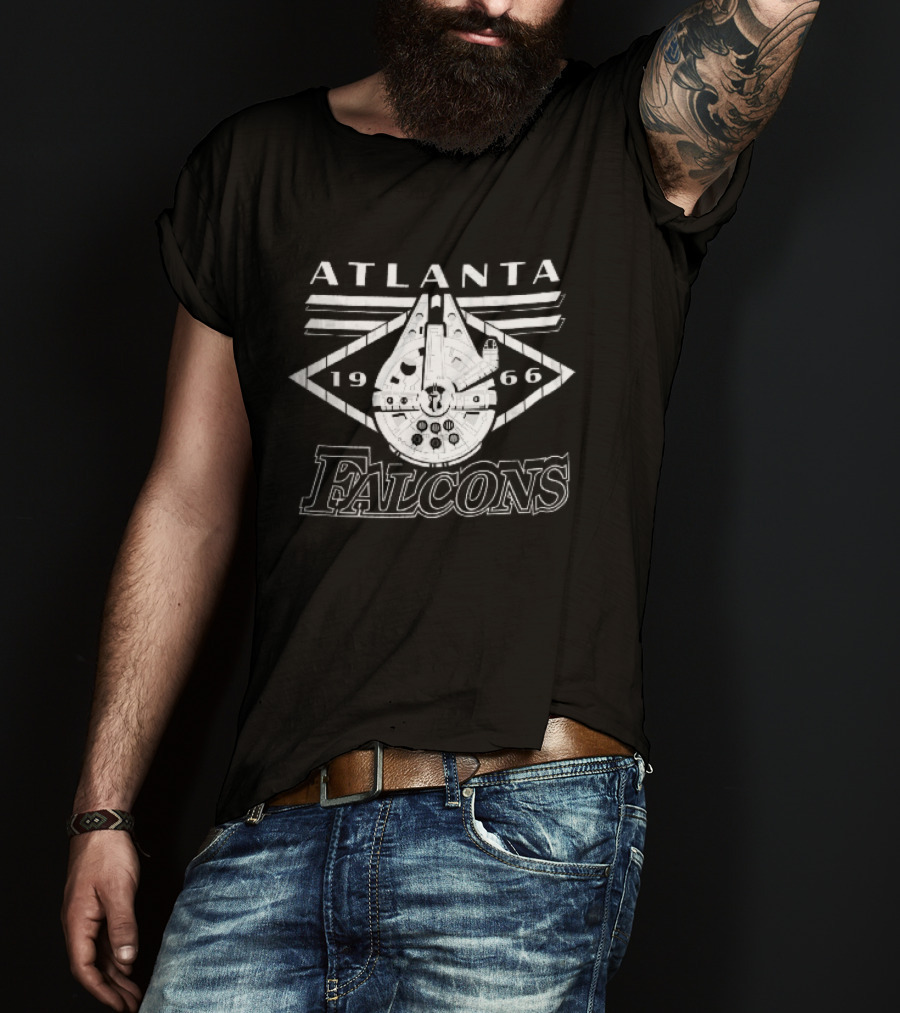 Atlanta Falcons 1966 Star Wars Millennium Falcon Diamond Frame T-Shirt