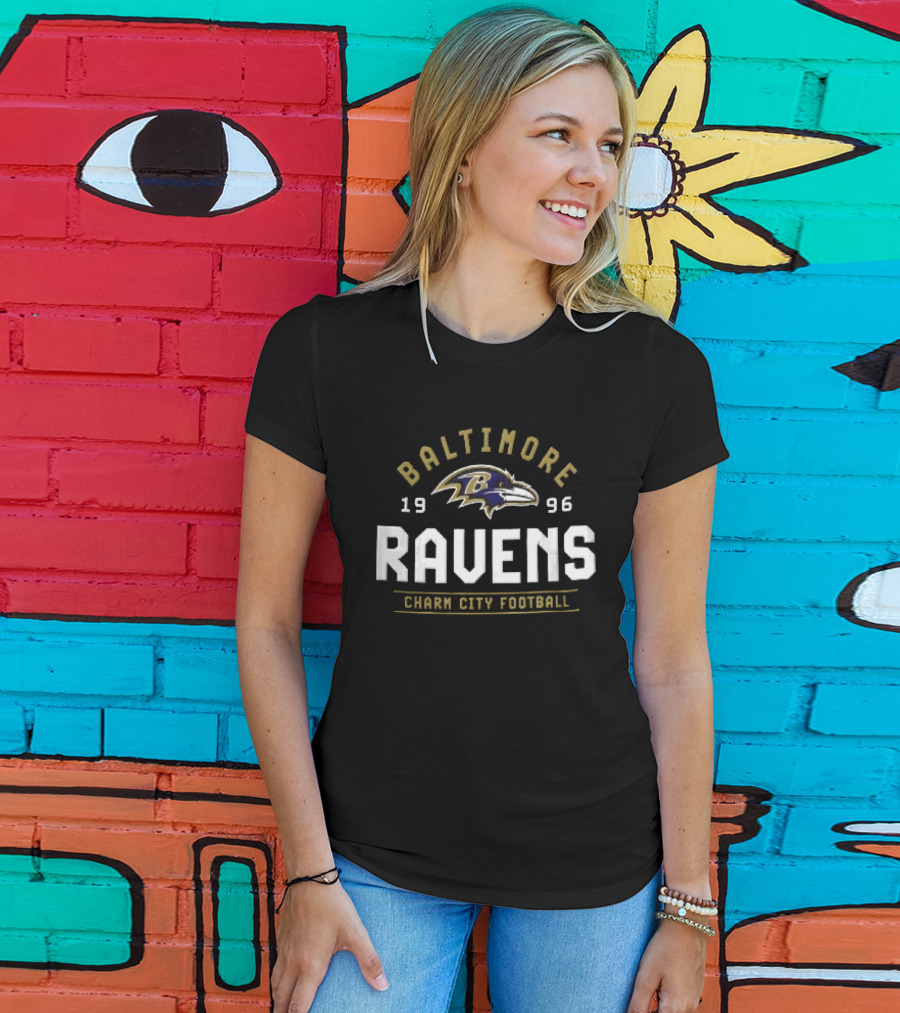 Baltimore Ravens Charm City Football 1996 Ravens Bird Head T-Shirt