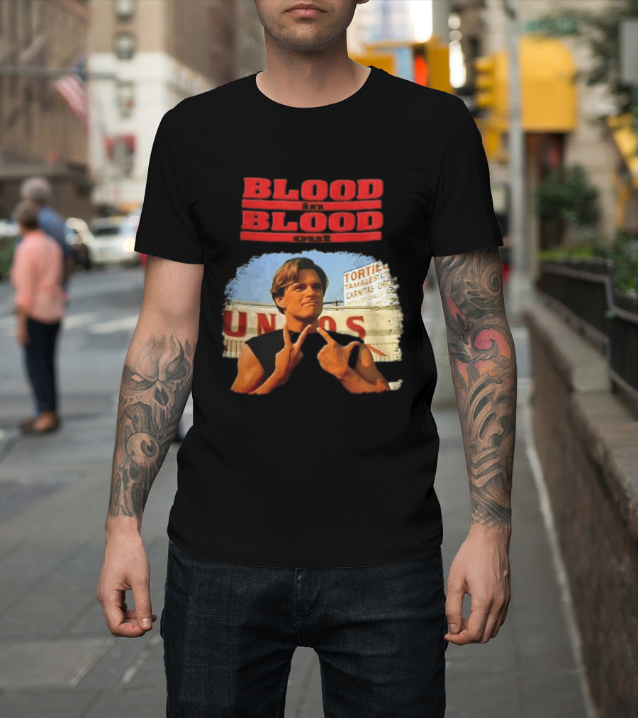 Blood In Blood Out Hand Gesture Tortillas Tamales Carnitas Image T-Shirt