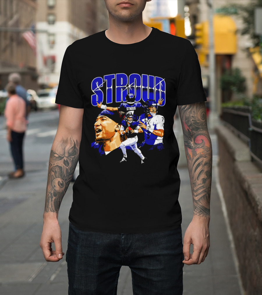 C.J. Stroud Houston Collage Football Quarterback Action And Energy T-Shirt