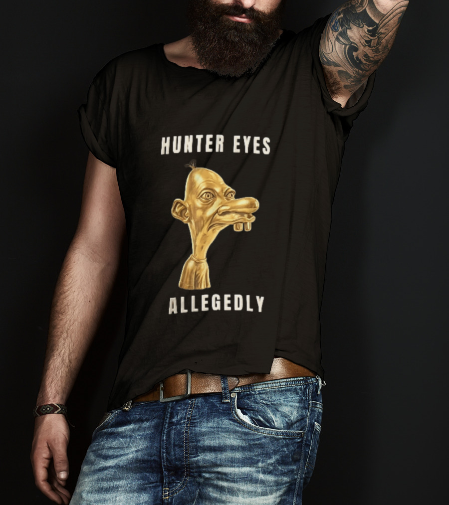 Hunter Eyes Allegedly 3D Golden Manny Caricature Head T-Shirt