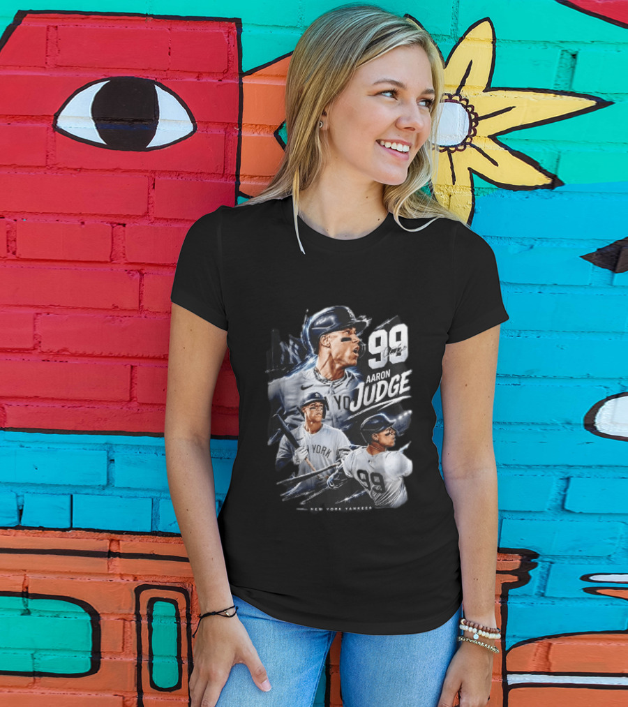 New York Yankees Aaron Judge 99 Three Batting Action Poses T-Shirt