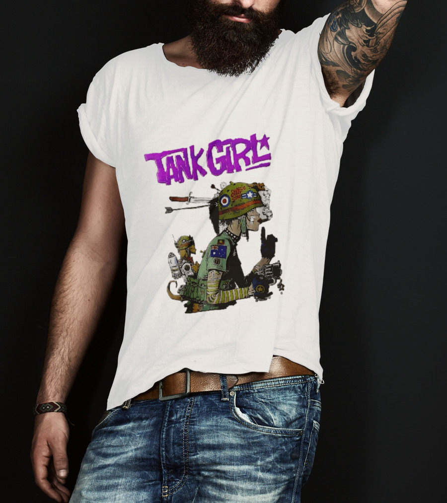 Tank Girl Charlie Dont Surf Punk Woman Helmet Gun Cigar Cartoon T-Shirt